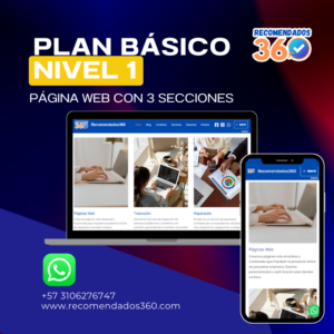 Servicio de Páginas WEB Plan Básico – Nivel 1 💻 Página web profesional y económica con hasta 3 secciones 🔍 Optimización básica en Google para mejorar visibilidad 📲 Botón de Chat de WhatsApp para conectar con clientes 🎯 Ideal para emprendedores y pequeños negocios