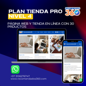 Servicio de Páginas WEB Tienda Pro – Nivel 4 🛒 Tienda en línea profesional con hasta 30 productos 💳 Carrito de compras y pagos en línea 📈 SEO avanzado para aumentar tráfico y ventas 📩 Incluye 15 correos empresariales para mayor credibilidad 📝 3 artículos mensuales para atraer más clientes 🚀 Perfecto para emprendedores que quieren vender en internet